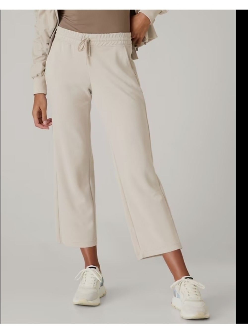 Athleta Seasoft Straight Crop Pants - Cream M Petite
